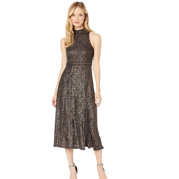 Donna Morgan Foil Printed Animal Stretch Dress - Picture 1 of 5